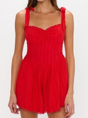 Show Me Your Mumu Regal Romper Red Lace Summer Vacation NWT Size Small Parisian